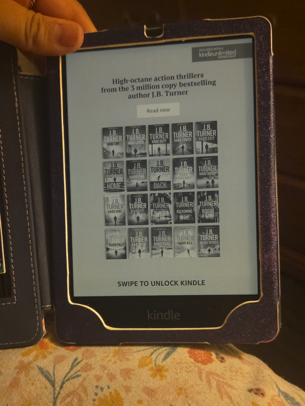 Amazon Kindle Paperwhite with Dark Blue Cover